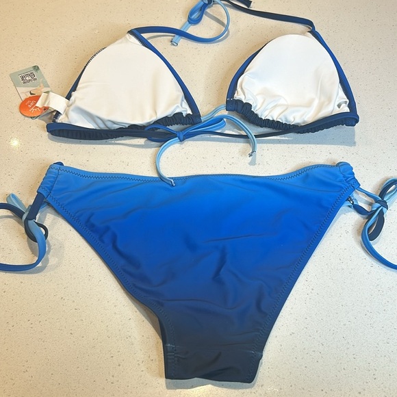 Triangle Gradient Blue Low Cut Bikini Women size M - Picture 6 of 14